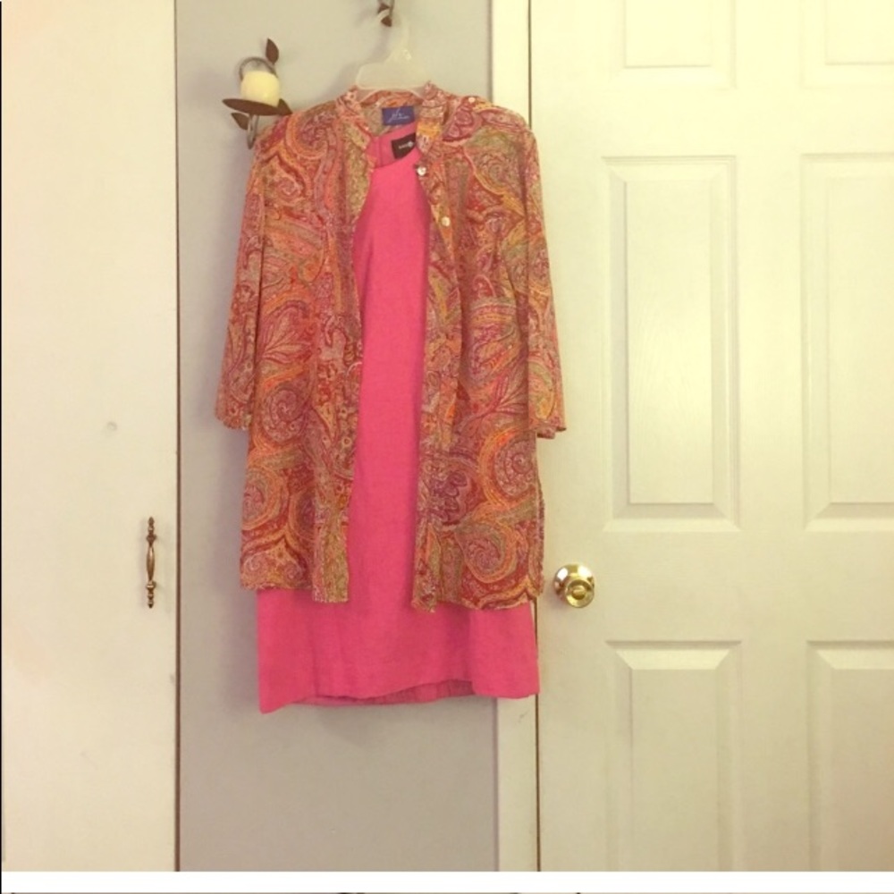 Dress with beautiful sheet print king blouse/jacket